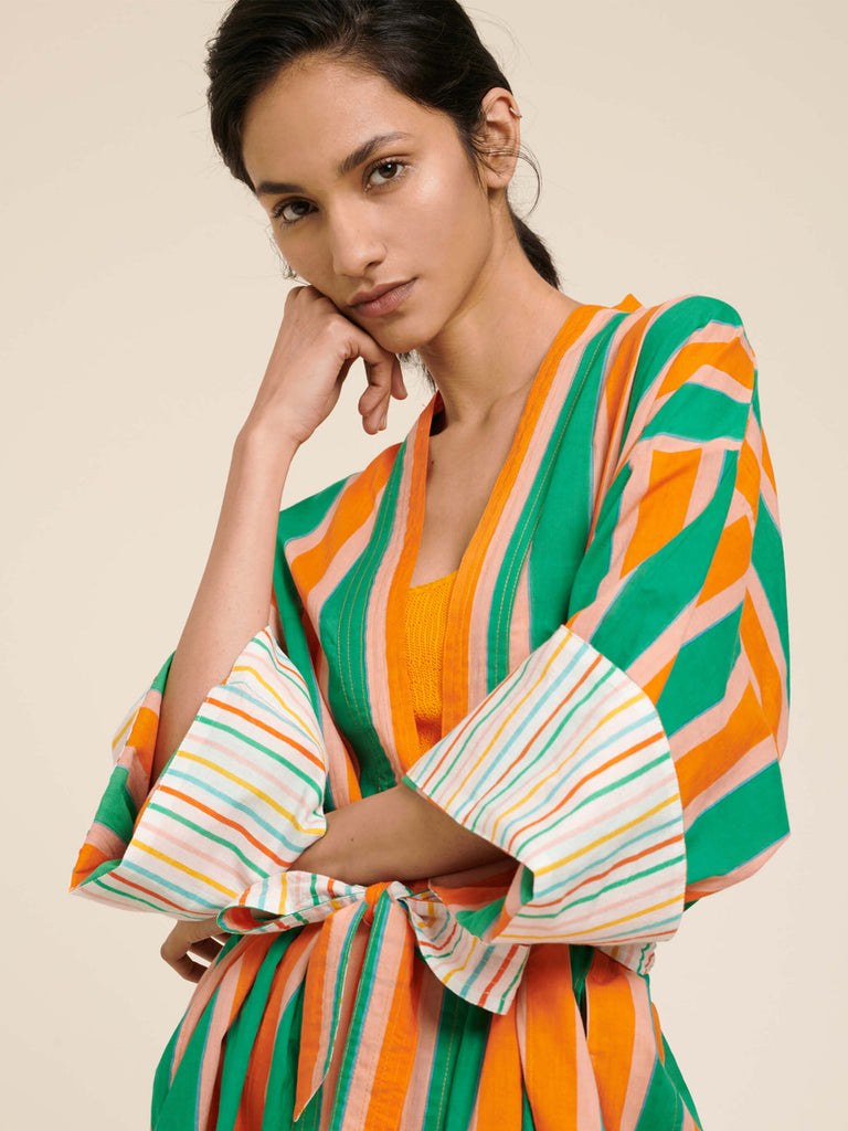 Gown (Kimono) - Manon Stripes