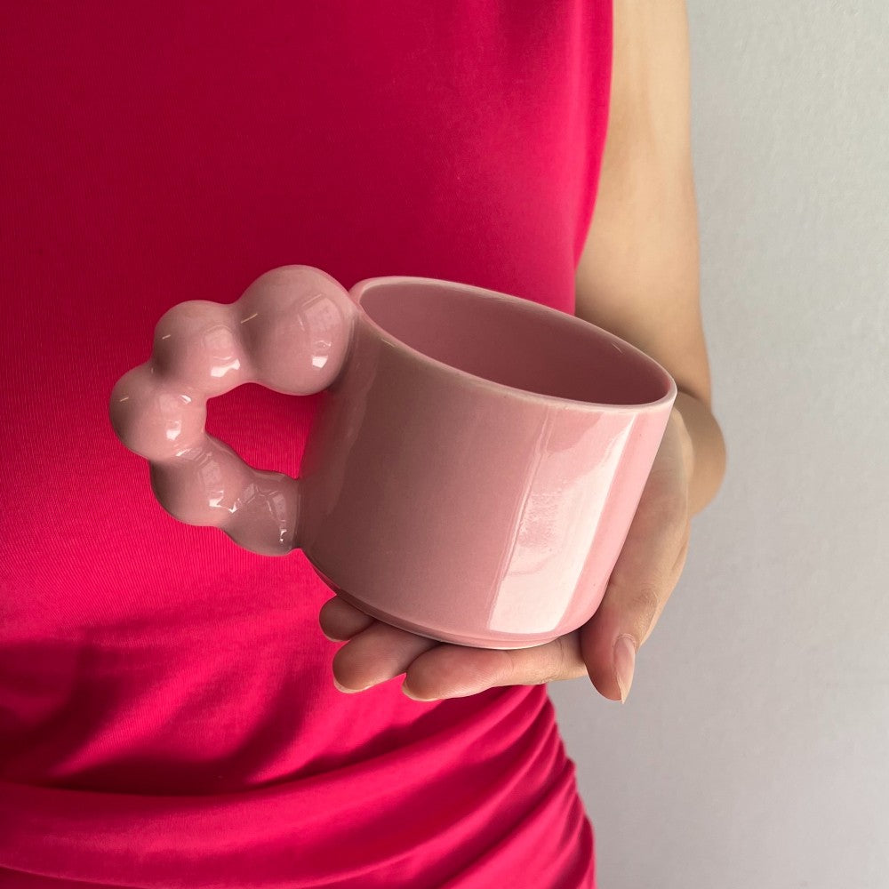 Mug -  Pink Bead Handle