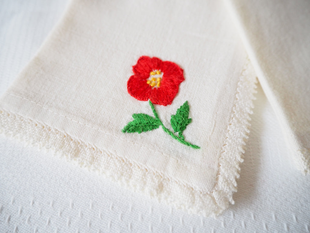 【Vintage】Embroidered Napkin（国内発送）