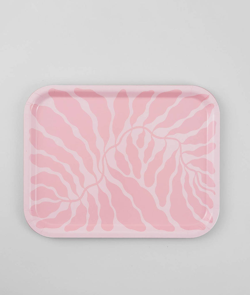 'Pink Leaves' Rectangle Art Tray（国内発送）
