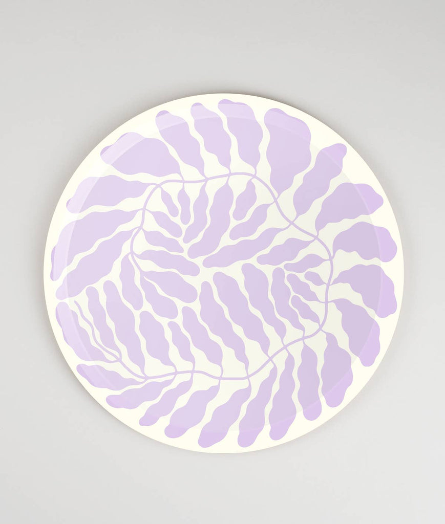 'Lilac Leaves' Round Art Tray
