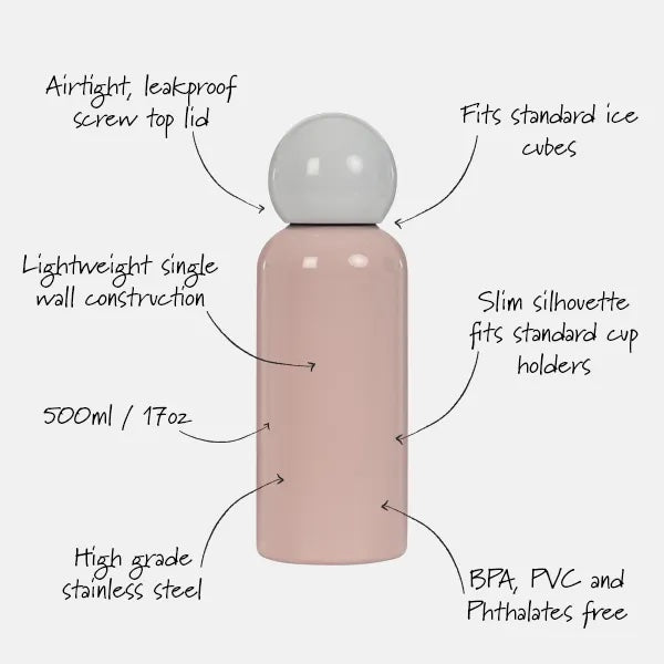 Skittle Water Bottle 500ml - Pink & White