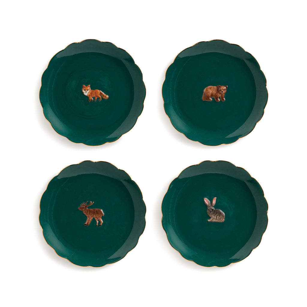 Plate - Forest animal set  (国内発送)